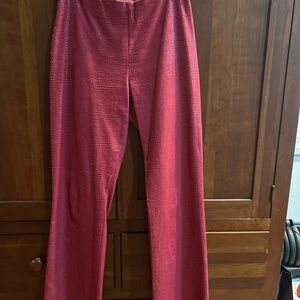Red Textured Pants